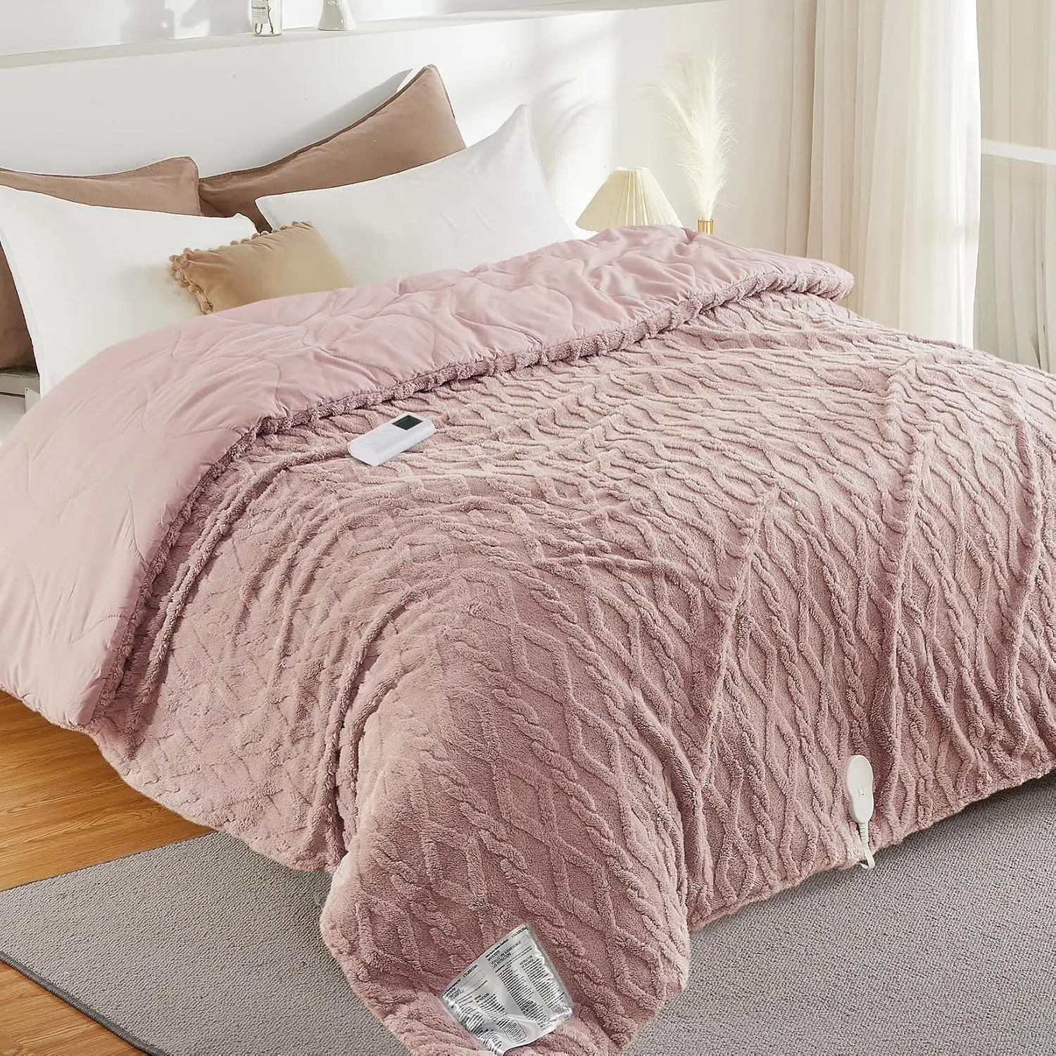Queen Electric Heated Comforter Blanket – 2-Layer Thick, 6 Heat Settings, UL Certified, LCD Dual Controller