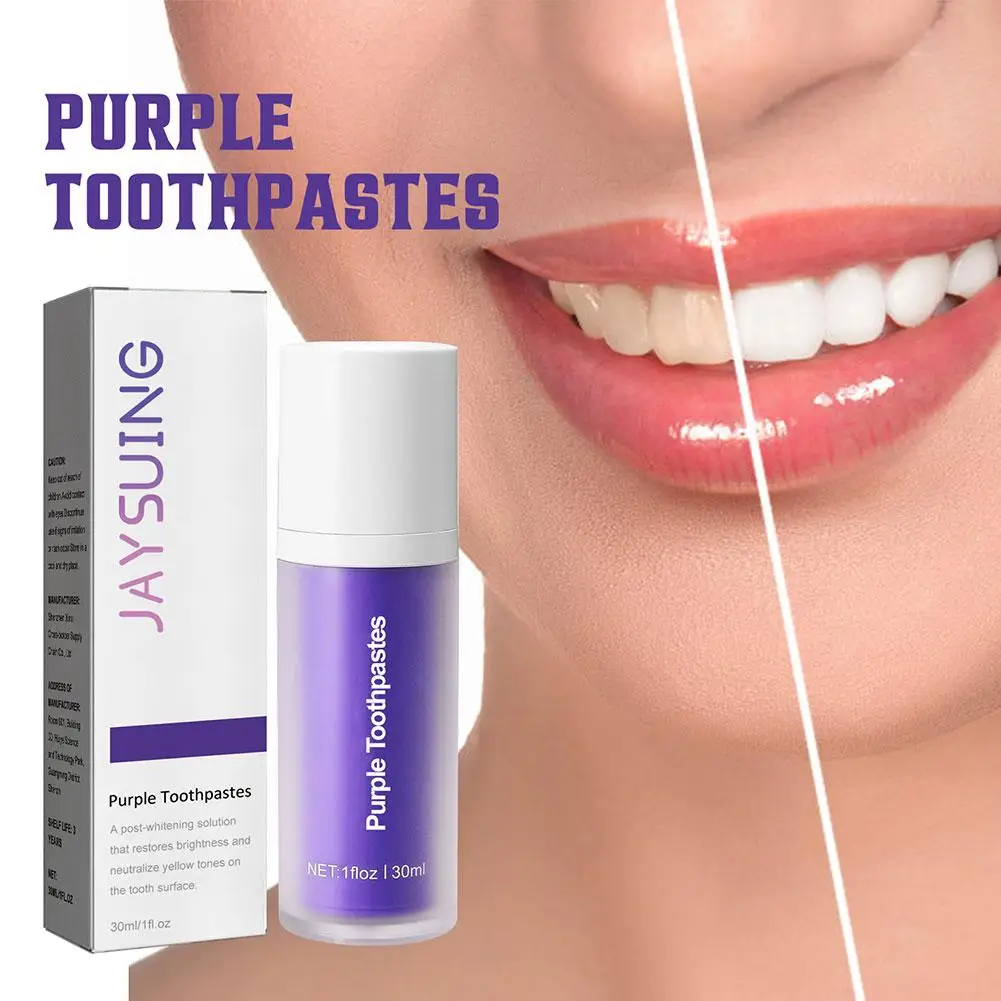 Paarse Tanden Reinigen Whitening Tand Past Mousse V34 Tanden Verwijderen Witte Mondvlekken Tand Hythgine Ademreiniging Yel W3u4