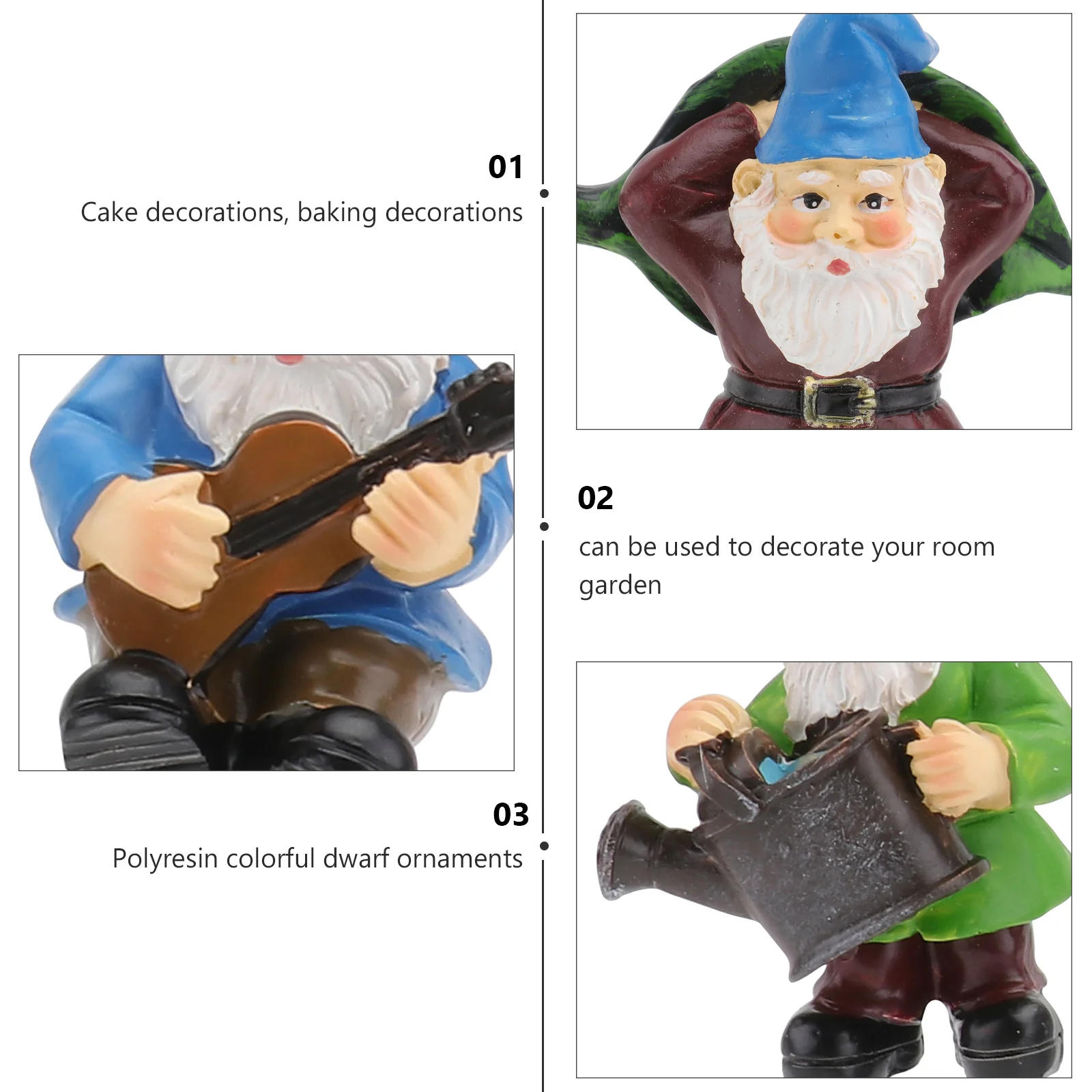 

5Pcs Resin Dwarf Garden Decoration Unique Dwarf Decor Perfect for Cake Decorating and Garden Use Creative Cake Decor