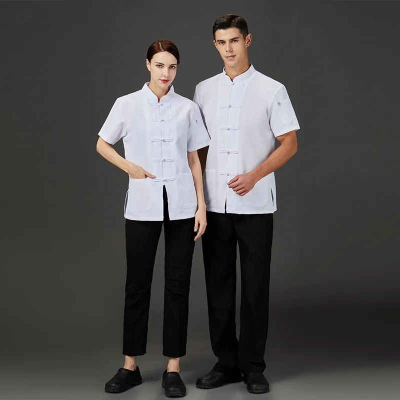 Panetteria cameriere vestiti da lavoro cucina da uomo Chef camicia cameriere giacca da cucina vestiti top Hotel ristorante uniforme abbigliamento da lavoro