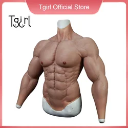 Tgirl Muscle Suit Men Fake Muscle Suit with 8 Abs Macho Silicon Muscle Men's Chest Bodysuit for Crossdresser Transgender Cosplay