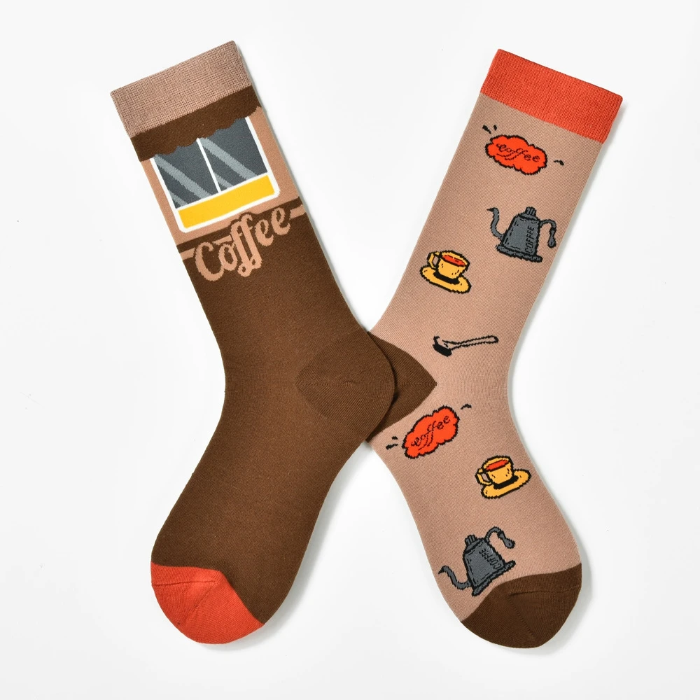 Fashion Fun AB Socks Happy Colorful  Panda Swan Fox Cat Mouse Tide Socks Street Hip Hop Burger Beer Coffee Coke Christmas Socks