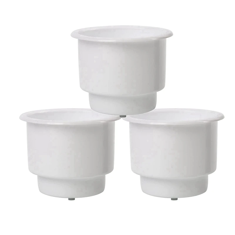 12Pcs Recessed Drop In Plastic Cup Drink Can Holder With Drain For Boat Car Marine Rv (White)