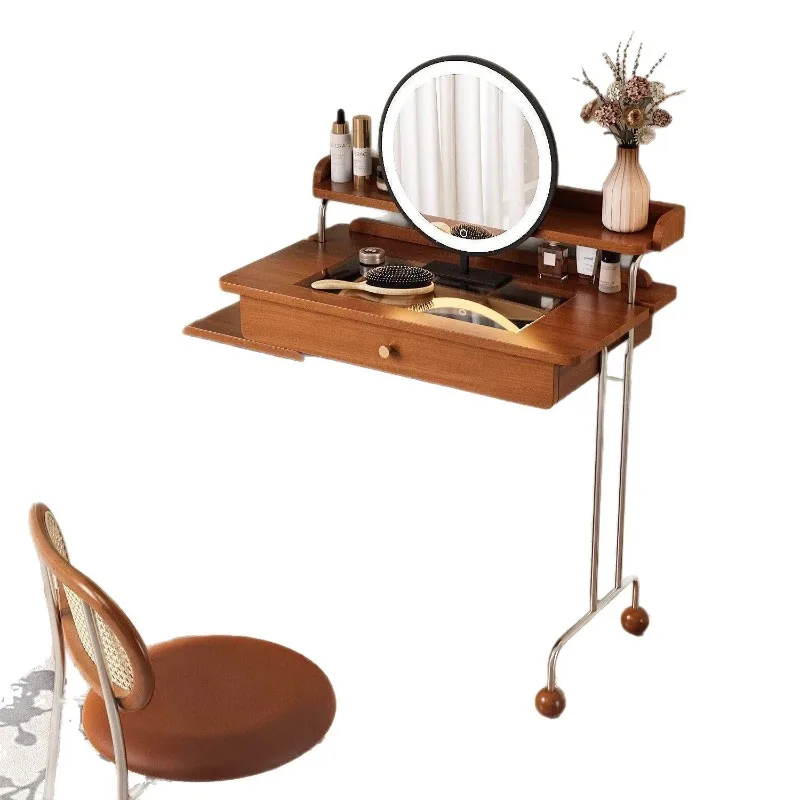 

Storage cabinet integrated retractable dressing table, bedroom small apartment dressing table
