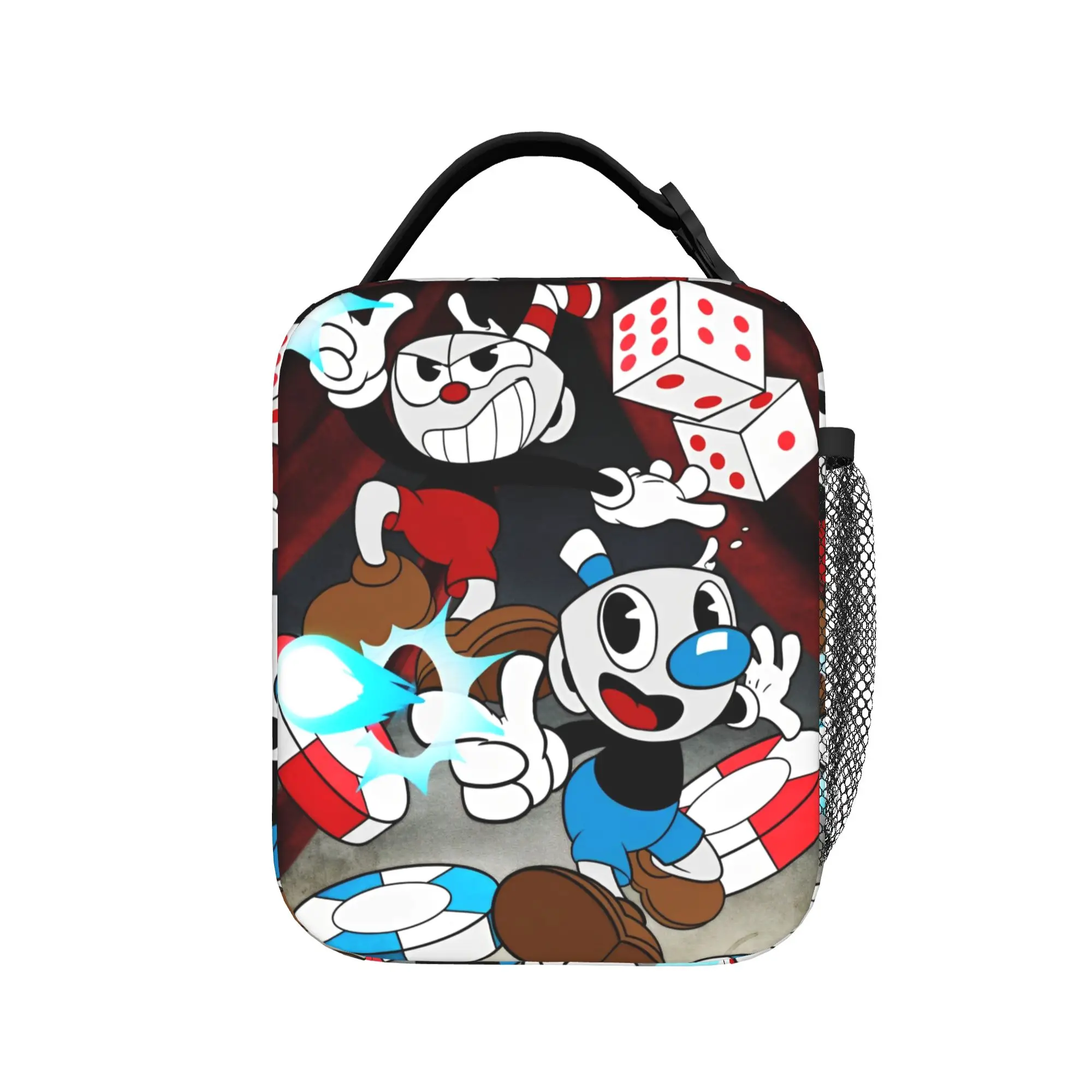 Cupheads Insulated Lunch Bags High Capacity Video Game Reusable Thermal Bag Tote Lunch Box College  Outdoor Bento Pouch
