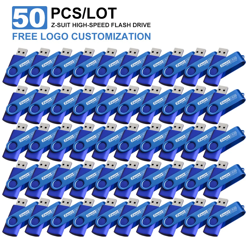 

Zsuit 50Pcs/Lot USB Flash Drive 128GB 64GB 32GB High Speed Flash Drive Memory Stick Free Custom Logo Gift Metal Memory U Disk
