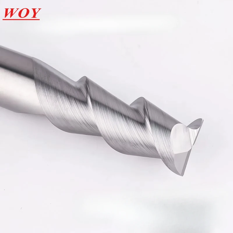 WOY End Mill 2 Flutes CNC Machining Engraving Cutter Carbide Tool Spiral Router Bit Cutting Wood Aluminum Copper 0.1mm-20mm