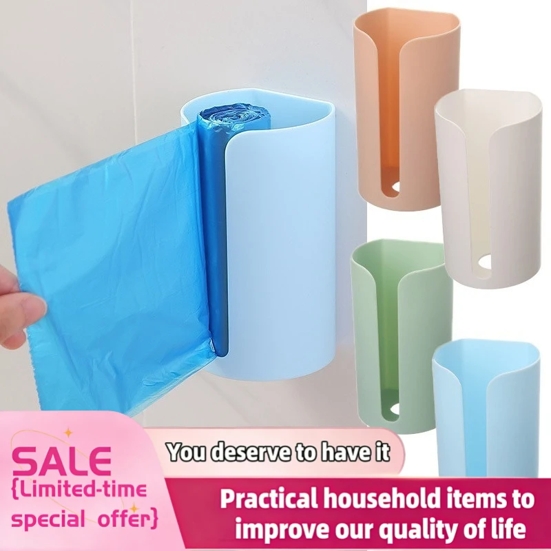 Dispensador de Sacos Plásticos Contemporâneo Montado na Parede, Cesto de Armazenamento de Sacos de Lixo para Cozinha, Organizador Conveniente para Lixo