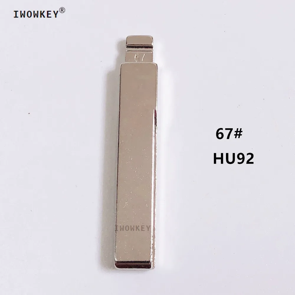 10pcs Uncut Flip Metal Key Blade 67# HU92 for KD Keydiy Remotes Universal No.67 Car Remote Control Key Blank