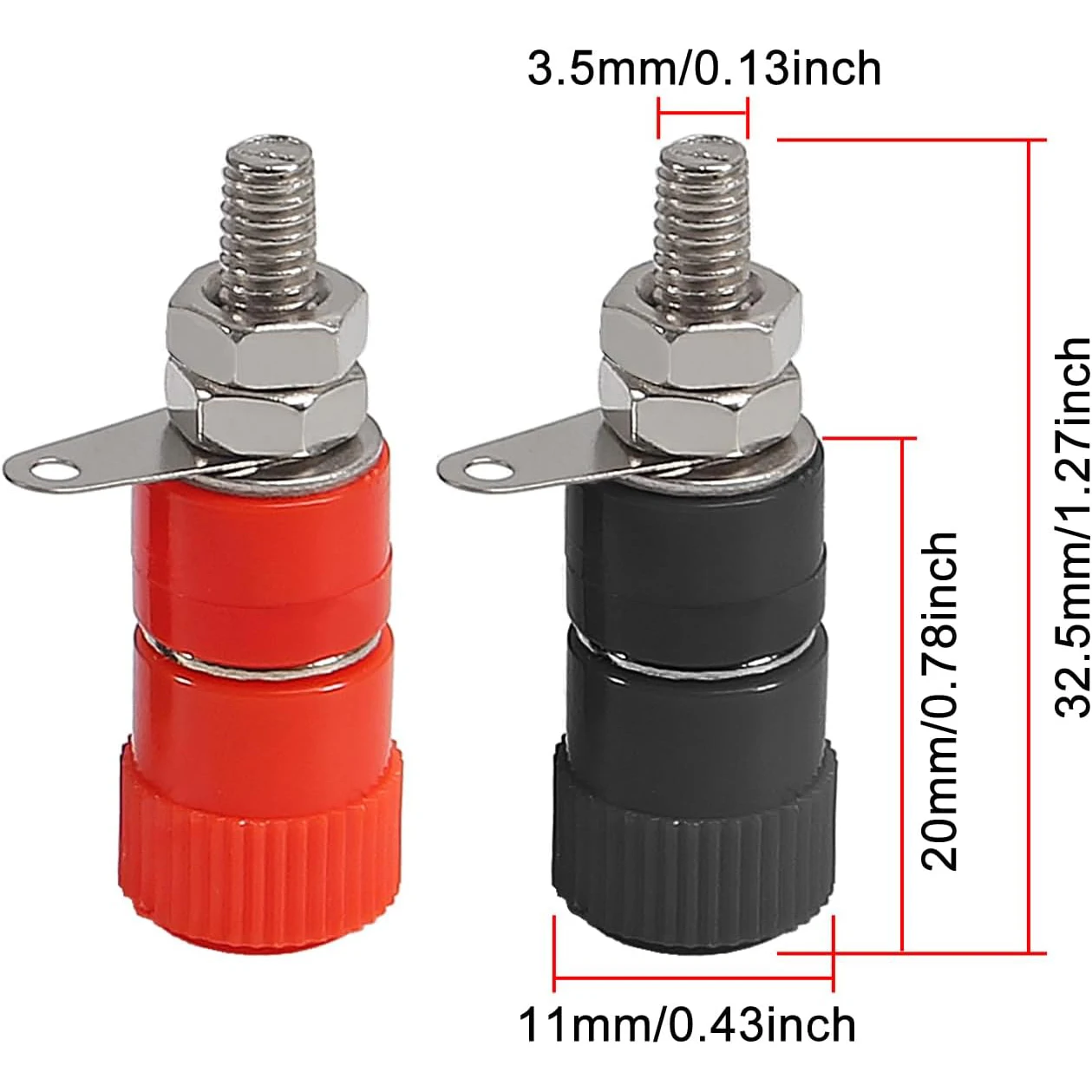 Binding Posts Terminals 4mm Banana Plug Socket Red and Black Gold Plated 4mm Female and Male Banana Plugs Banana Socket Terminal