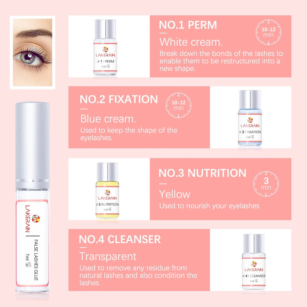 Lakerain-Kit de levantamiento de pestañas, levantador de pestañas, rizado semipermanente, permanente, ondulado, potenciador de pestañas, herramientas de maquillaje