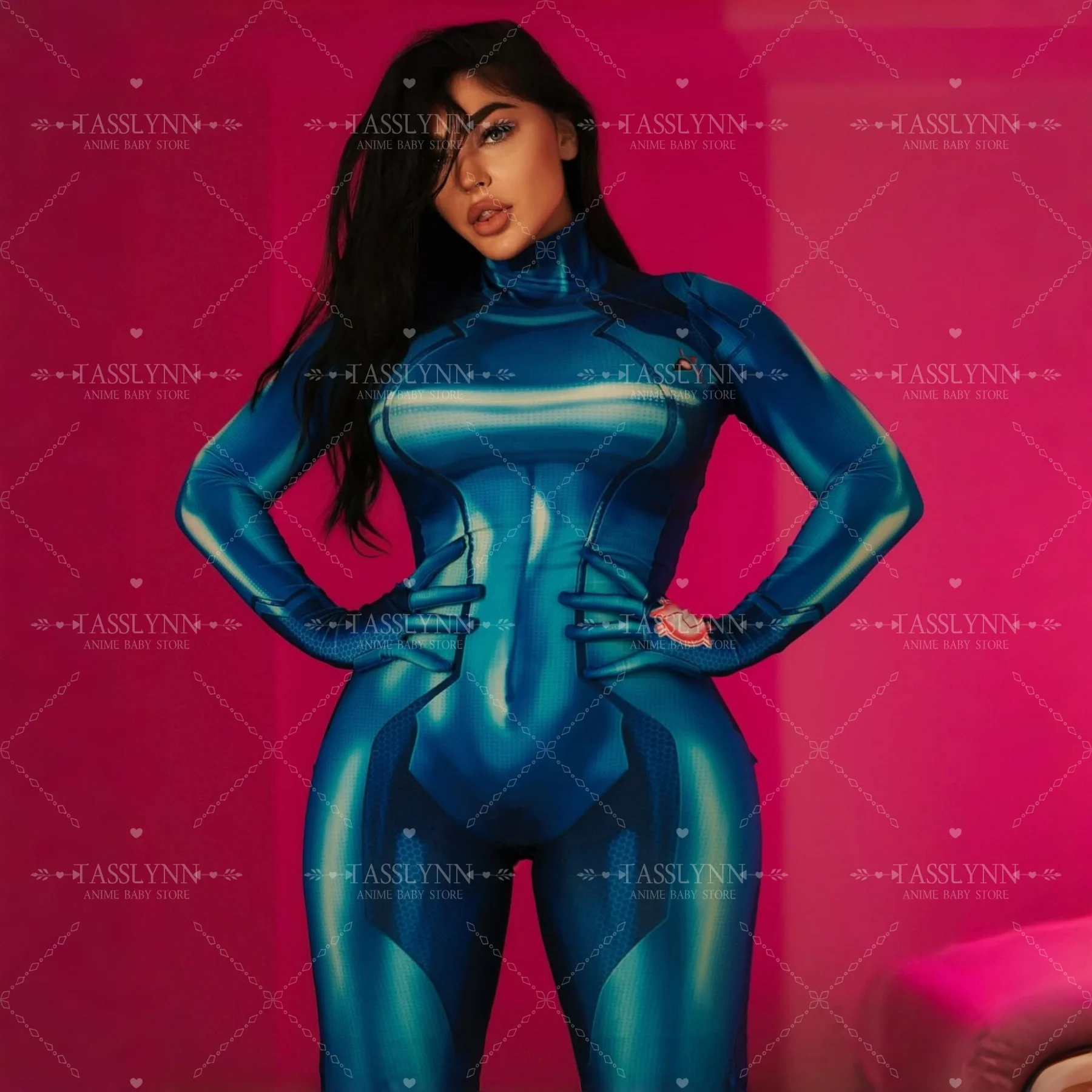 ألعاب كوسبلاي ساموس آران أزياء تنكرية من الألياف اللدنة ملابس أنيمي ملابس مثيرة من Zentai Geek Girl أزياء الهالوين للنساء #1