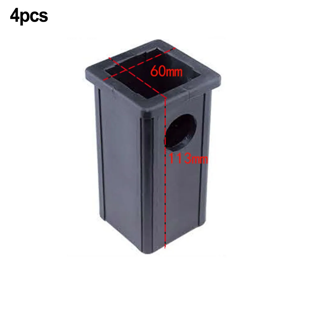 4pcs Square Tube Sleeve Fitness Equipment Accessories Diameter Plastic Square Tube Sleeve Black Square Tube Sliding Sleeve