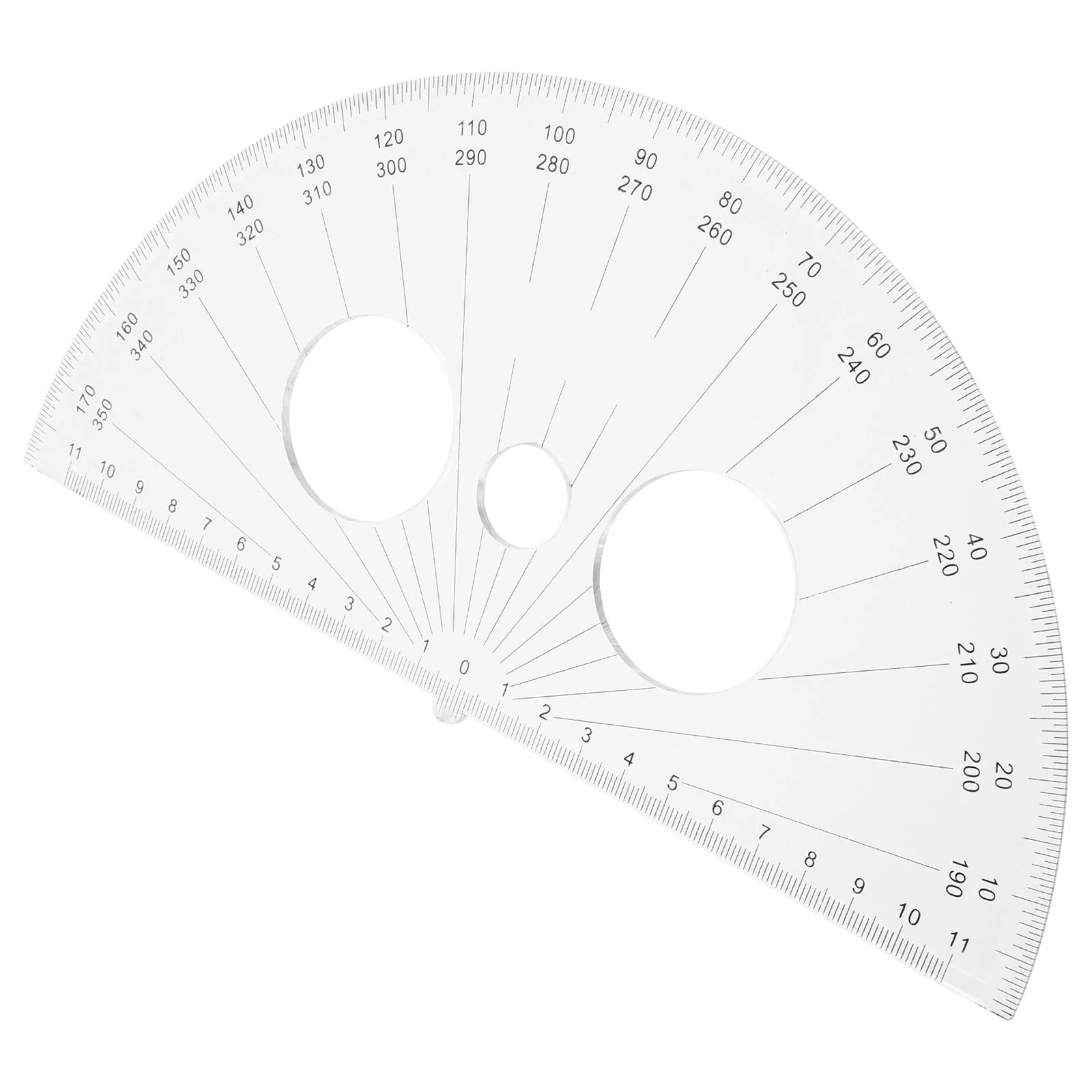 180 Degrees Plastic For School Students Multi-Function Geometry Measuring Tool Half Circle Ruler Clear Portable Math