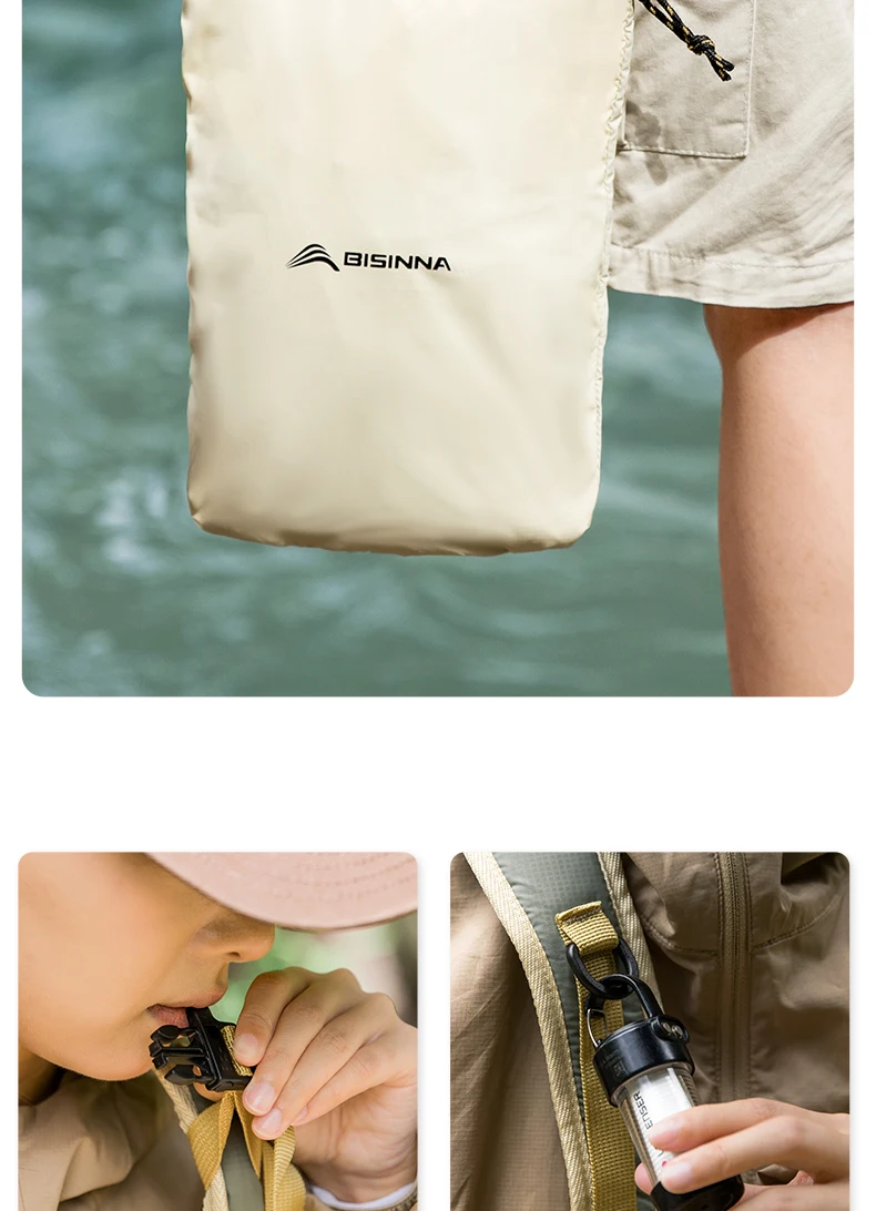 BISINNA 22L Wanderrucksack, tragbar, ultraleicht, wasserdicht, Nylontasche, für Herren und Damen, faltbar, Sporttasche für Camping, Reisen, Klettern – Detail 9