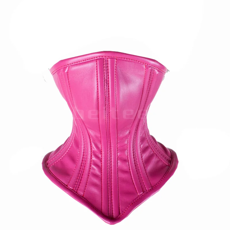 BDSM Cartilage Corset Restraint Unisex Collar Lockable PU Leather Half/Full Face Mask Bondage Slave  Adult Game Sex Toys