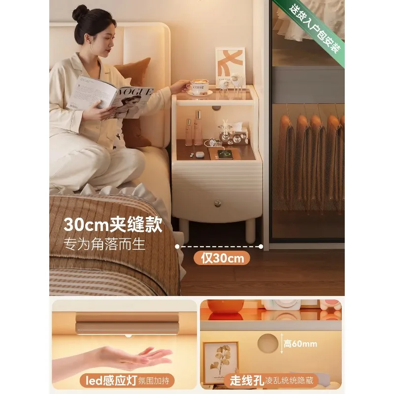 Solid Wood Bedside Table Bedroom Cartoon Bedside Creative Small Cabinetx8