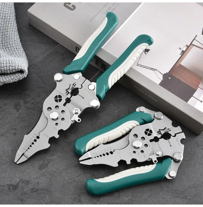 Faltbare Abisolierzange Riemenscheibe Design Multifunktions Elektriker Draht Splitter Draht Wicklung Zange Crimpen Zange Hand Werkzeug – Detail 11