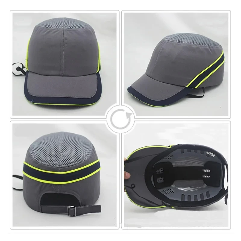 Nueva gorra de seguridad para el trabajo para el trabajo, fábrica, tienda, protección para la cabeza, casco protector de carcasa interior dura, estilo gorra de béisbol