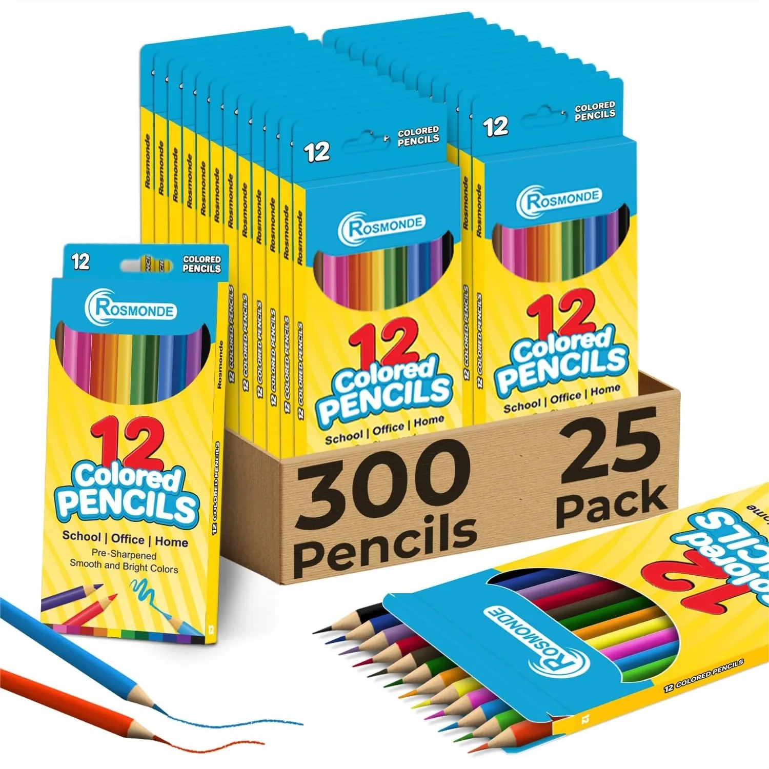 

Colored Pencils Bulk 25 Pack 300 Pre Sharpened Assorted Colors Set For Teachers Art Stations And Coloring Projects