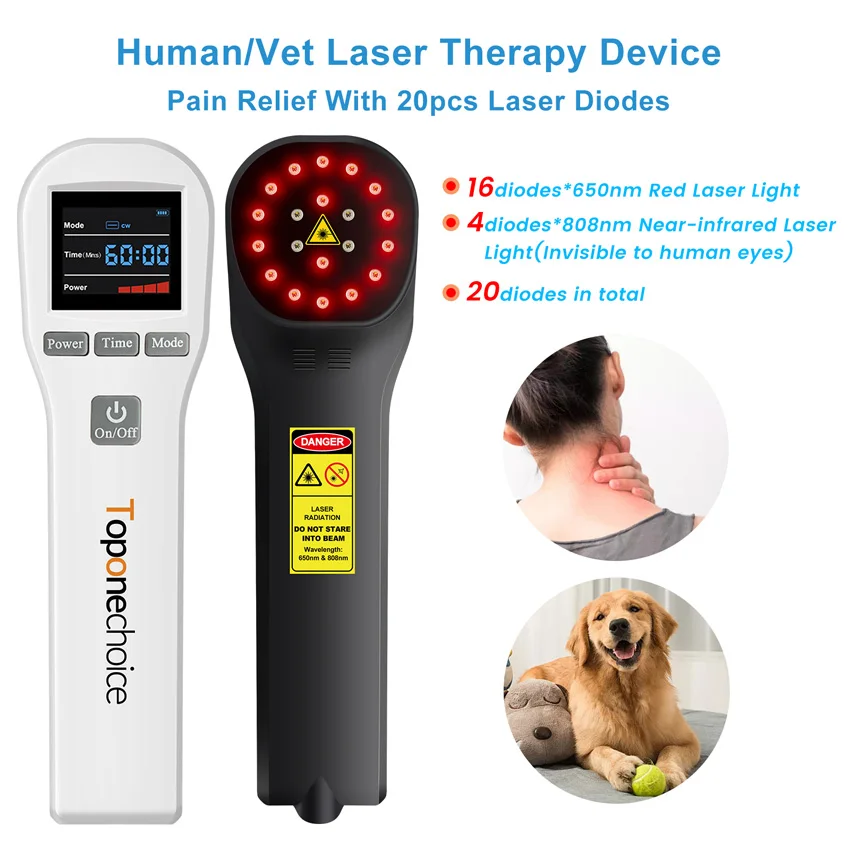 Professional Cold Laser Physiotherapy Low Level Light Laser Therapy Device 808nm 650nm 880mW for Pain Relief Wound Healing