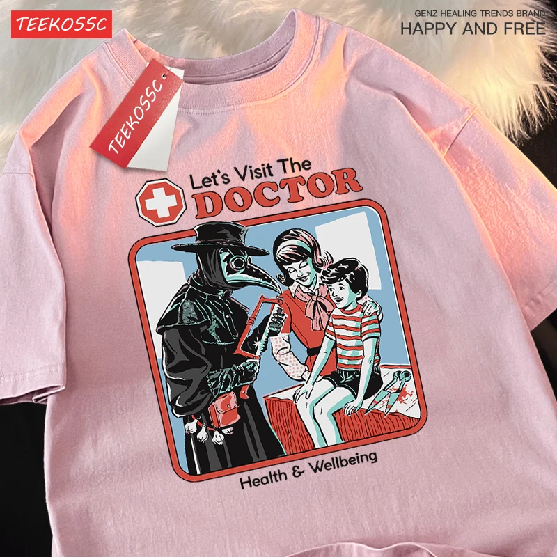 The Treating Doctor Print Soft T-Shirt Women Summer Cotton T Shirts All-Match Casual Clothes O-Neck Oversized Woman Streetwear