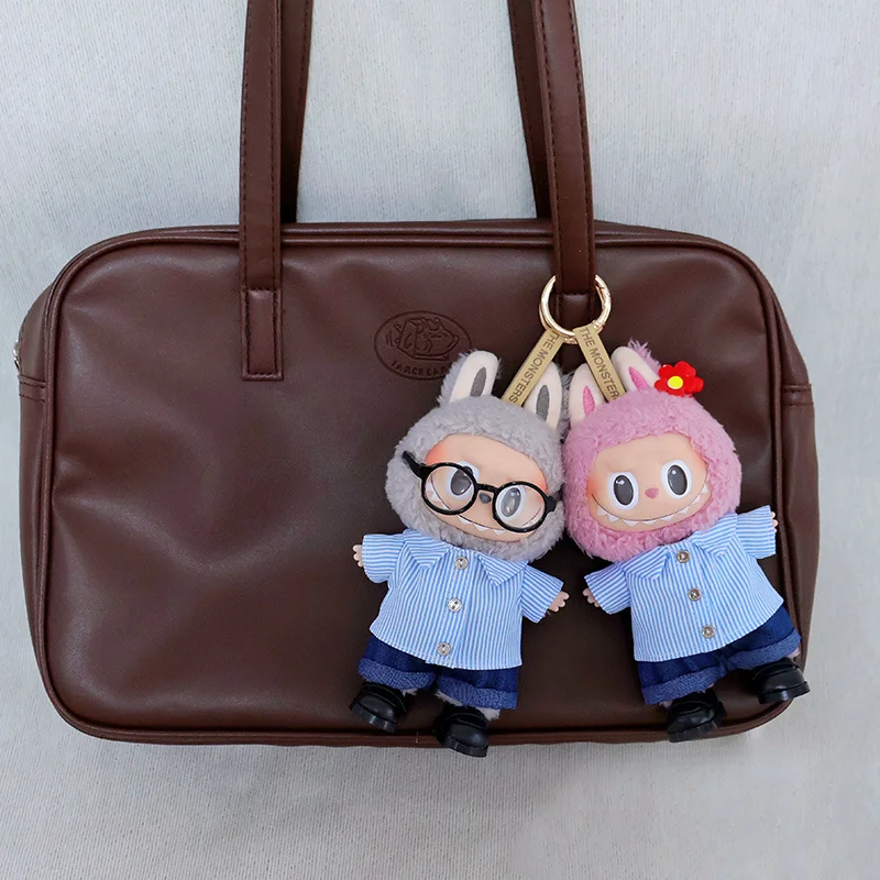 ملابس أطفال لحفلات الجلوس من Labubu ملابس صيفية من سلسلة Labubu من الفينيل القطيفة من الجيل الأول والثاني أحذية صندوق أعمى