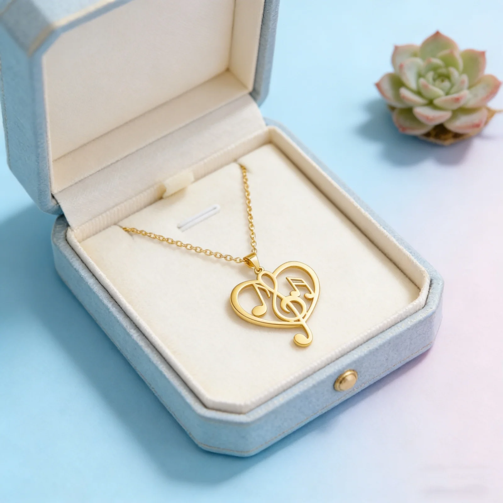 Skyrim Love Music Symbol-Anhänger, Edelstahl-Halskette für Damen und Herren, süßes, romantisches Mode-Geschenk, Schmuck, neu