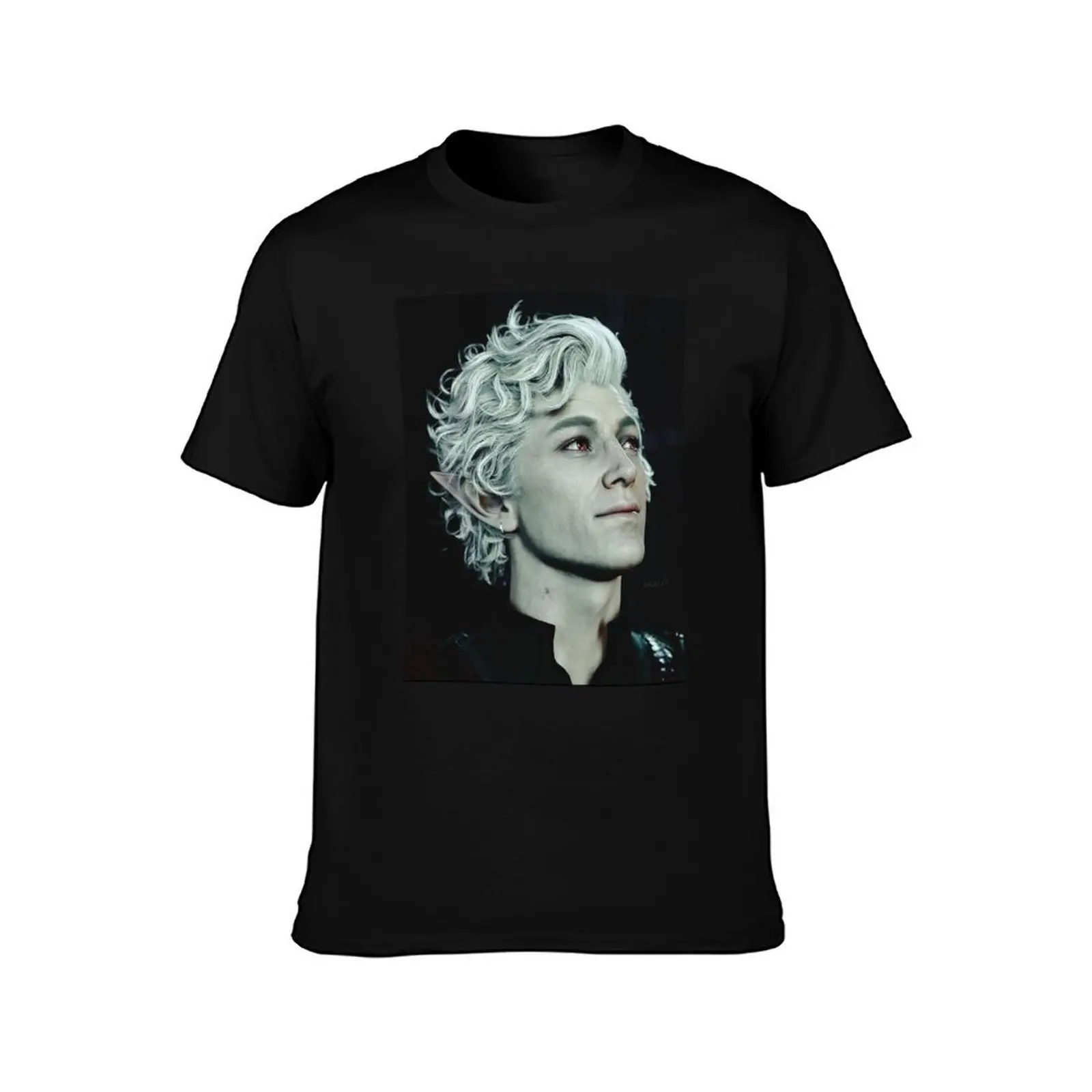 astarion the pale elf T-Shirt, Summer Casual Cotton Tee, Oversized Streetwear Tops, Vintage Graphic Print, Unisex Men Women