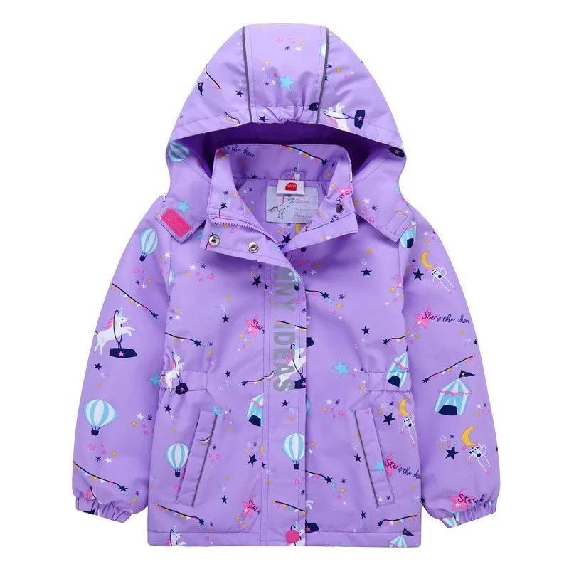 

New 2022 spring autumn child kid clothes baby girls windproof waterproof jackets double-deck inner polar fleece