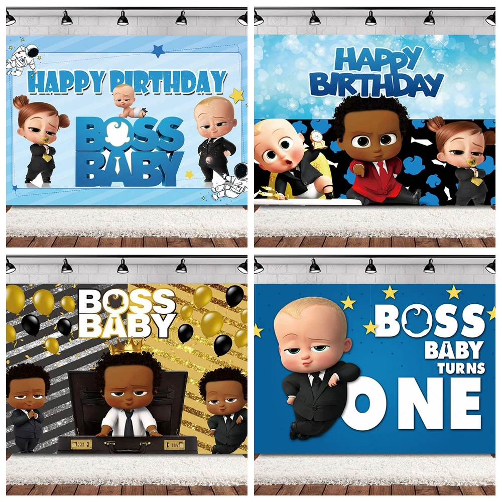 

The Boss Baby Birthday Backdrop Boy Girls Birthday Party Decoration Background Baby Shower Cake Table Decoration Custom Banner