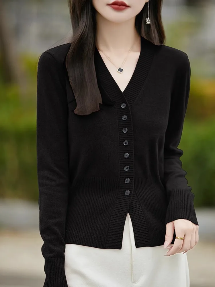 Frühherbst 2024, gestrickte Wollweste für Damen, ort hüftklammernde V-Ne-Strickjacke, erschwingliche Oberteil, mehrlagige Kleidung