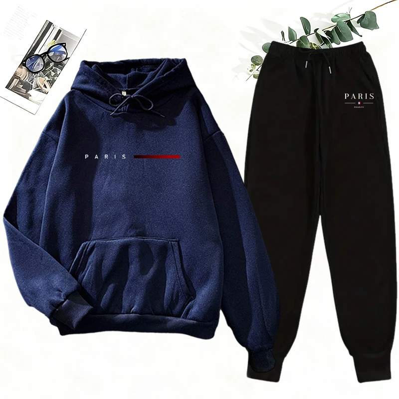 Lässiger Damen-Trainingsanzug, Pullover-Sweatshirt, Streetwear, Outdoor-Sportbekleidung, Jogging-Kleidung, Herbst-Winter-Mode, Hoodie, Sportbekleidung – Detail 4