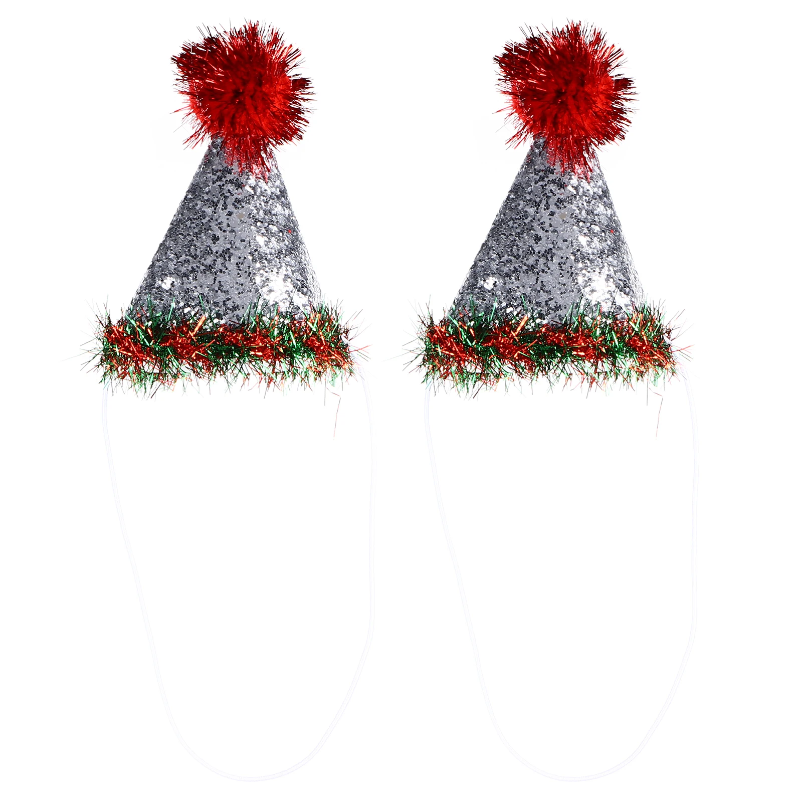 

2 Pcs Pet Christmas Hat Decoration Party Puppy Hats Polyester Dog Festive Comfortable Photography Prop Daily Wear Christmas
