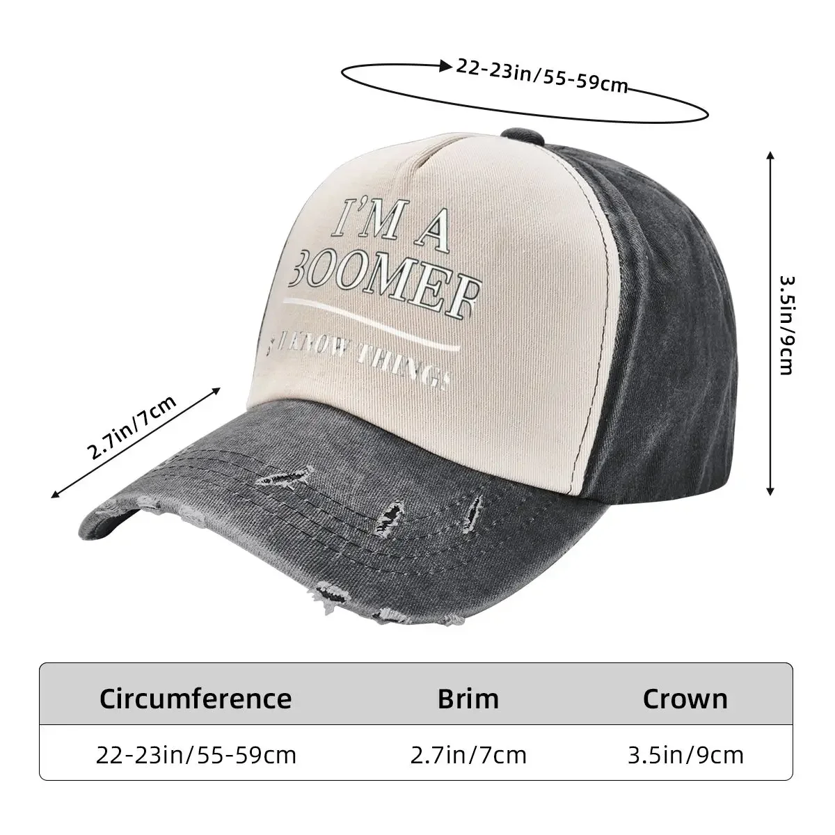 I'm a boomer and I know things Baseball Cap summer hat custom caps Funny hats Luxury Hat Men's Hats Women's