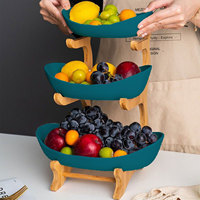 Fruit Plate Plastic Snack Dish Creative Modern Dried Fruit Basket Candy Dish Cake Stand dessert trays fruteros de cocina 3 Layer