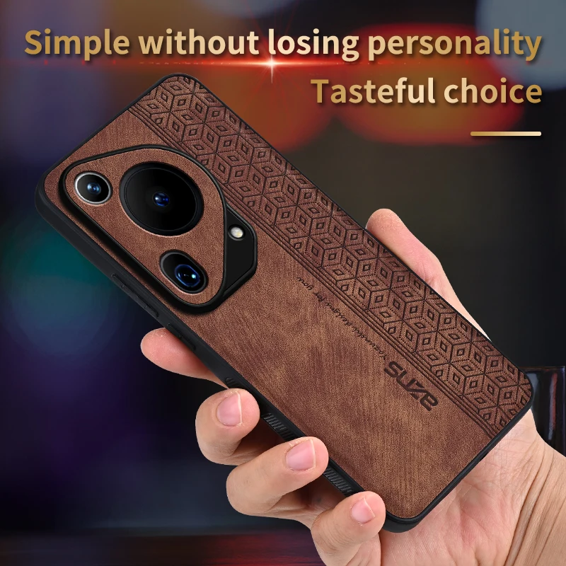 AZNS Luxury 3D Embossed Skin Feel Leather Case for Huawei Pura 70 P70 Pro P70 Ultra Shockproof Rugged Bumper Back Cover Funda