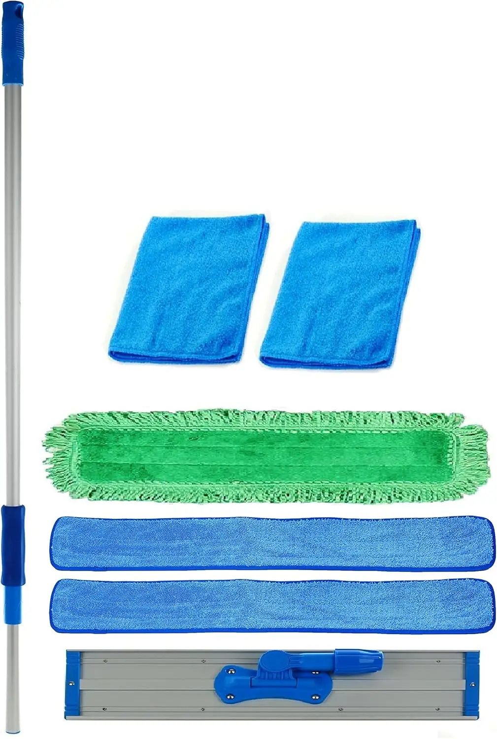 

36-Inch Commercial Microfiber Mop Kit with Telescopic Handle for Heavy-Duty Floor Cleaning