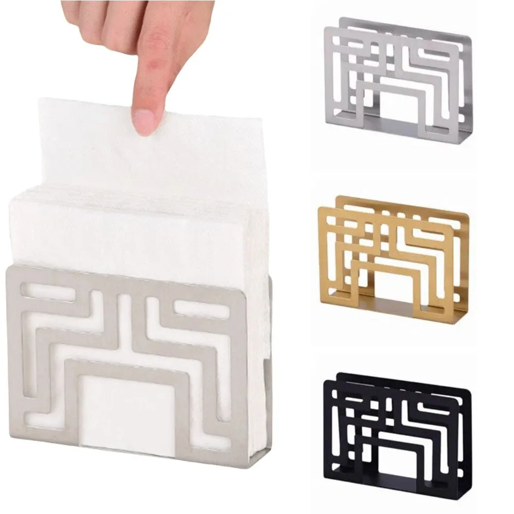 Exquisite Stainless Steel Napkin Storage Shelf Rustproof Heavy Duty Napkin Container Non-Slip Sturdy Napkin Stand Party Use