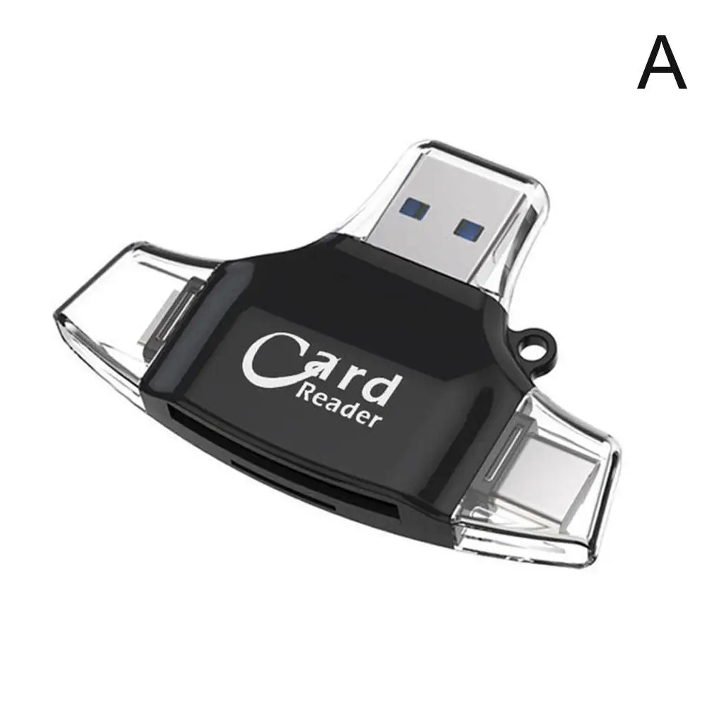 멀티 포트 4 in 1 범용 카드 리더, 메모리 카드, 프로 C 리더 호환 장치 어댑터, USB A4g8