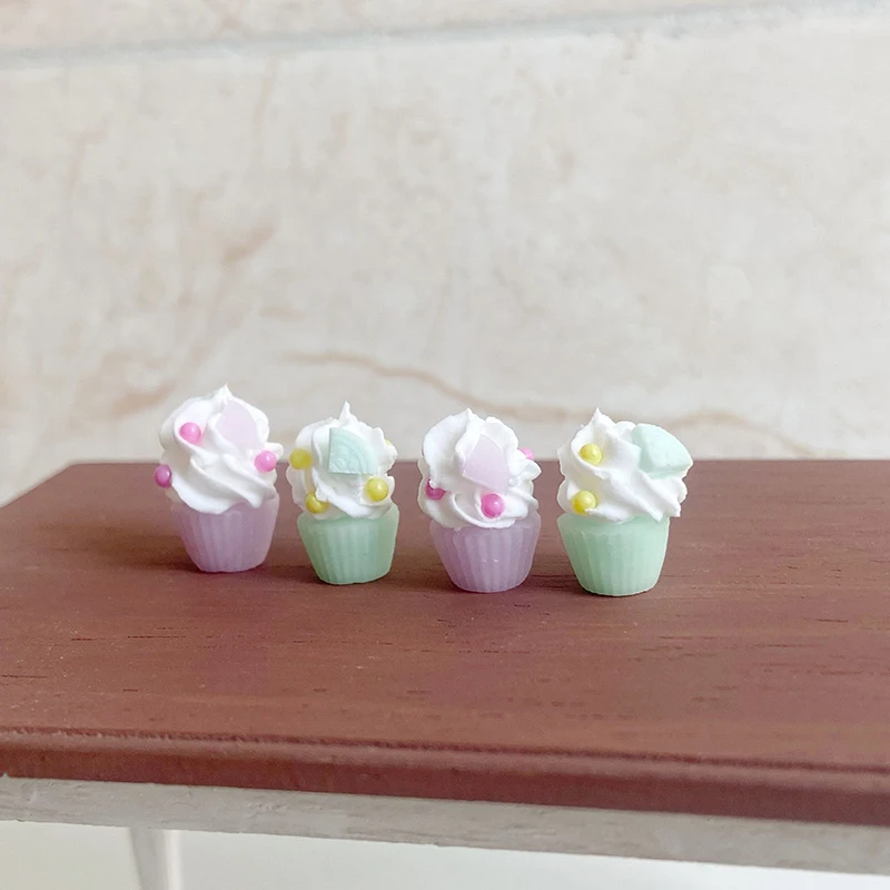 1Pcs 1/12 Puppenhaus Simulation Macaron Farbige Cupcakes Puppenhaus Miniatur Küche Lebensmittel Zubehör Puppen Haus Dekoration Spielzeug