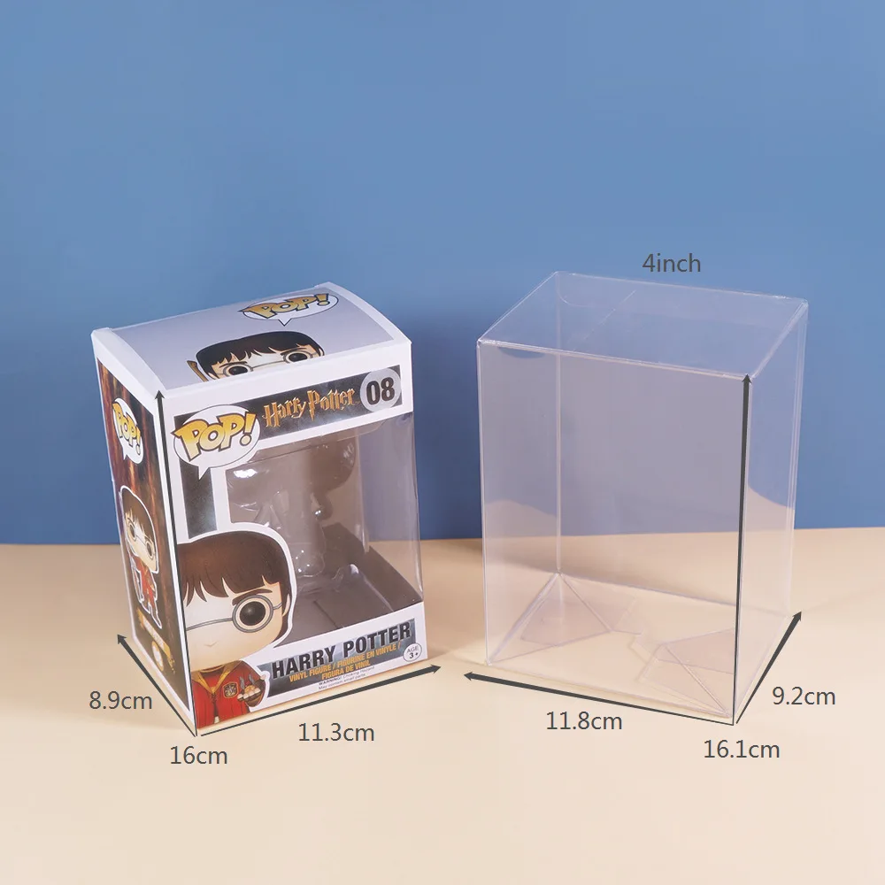 Funda protectora transparente Compatible con Funko Pop de 4 ", cubierta de plástico transparente con película protectora, funda de figuras Pop de vinilo grueso