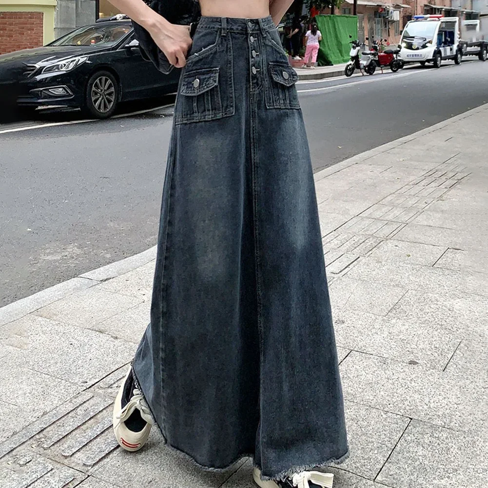 

For Casual Events Casual Long Skirt High Waist Skirt Casual Outing Stylish Long Skirts For Daily Wear Slightly Elastic