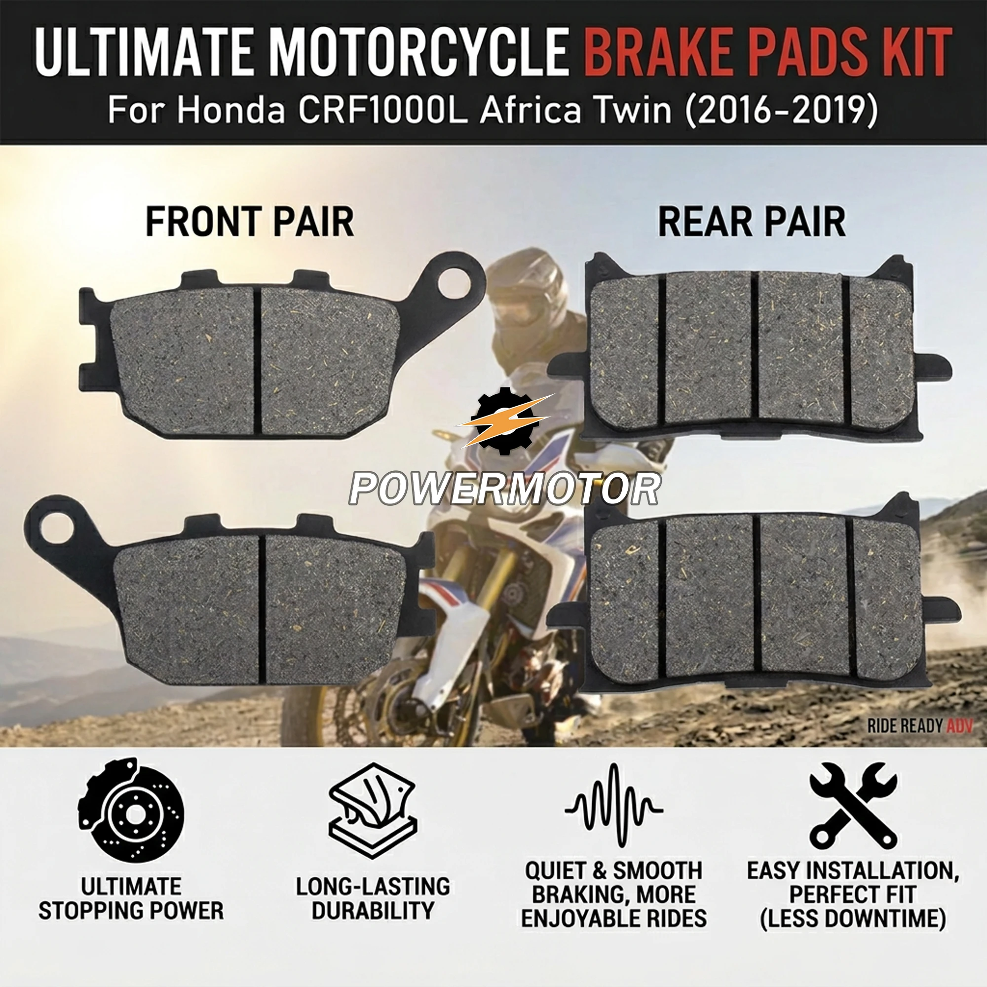 

Тормозные колодки ADV для мотоциклов (передние и задние), модифицированные для Honda CRF 1000 L CRF1000L African Twin 2016-2019, запчасти для внедорожных мотоциклов