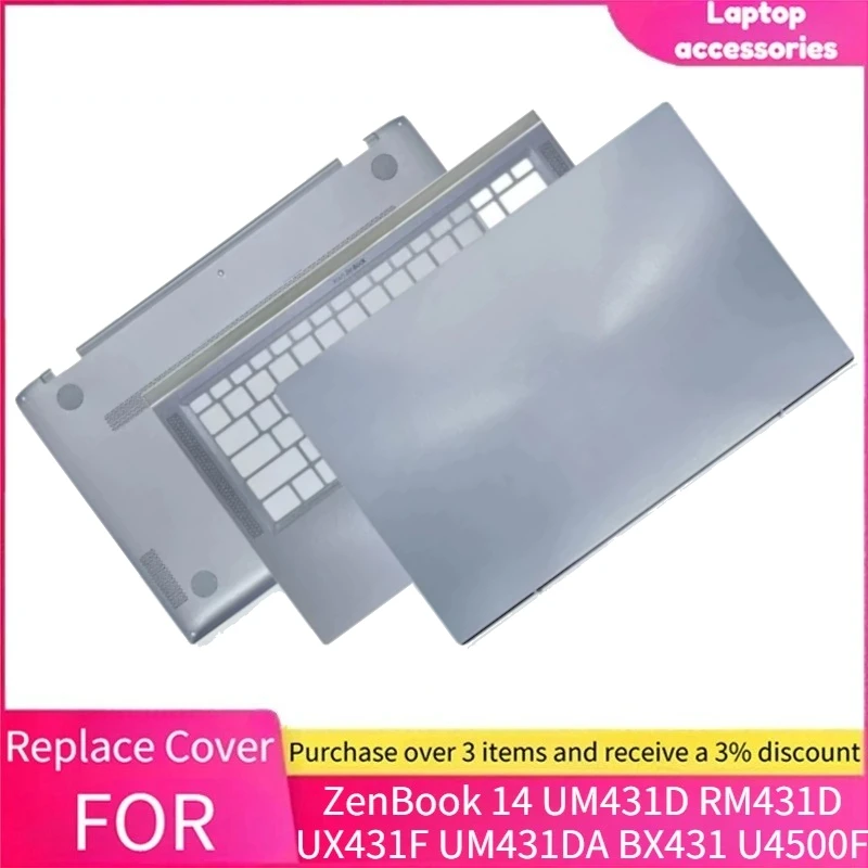 For ASUS ZenBook 14 UM431D RM431D UX431F UM431DA BX431 U4500F LCD Screen Back Cover Palmrest Lower Bottom Case