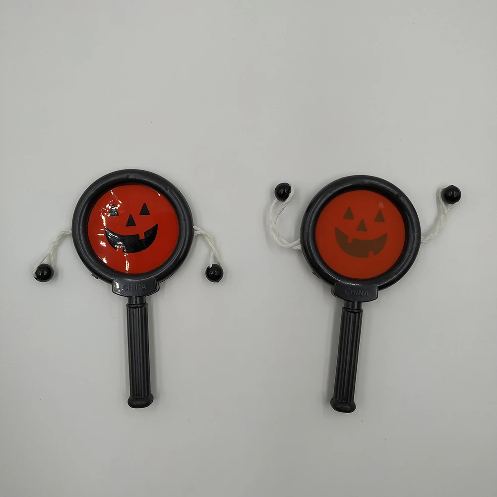 

10 Pcs Baby Drum Halloween Musical Instrument Shaking Toys Material Bright Colors Portable Design Gift Idea