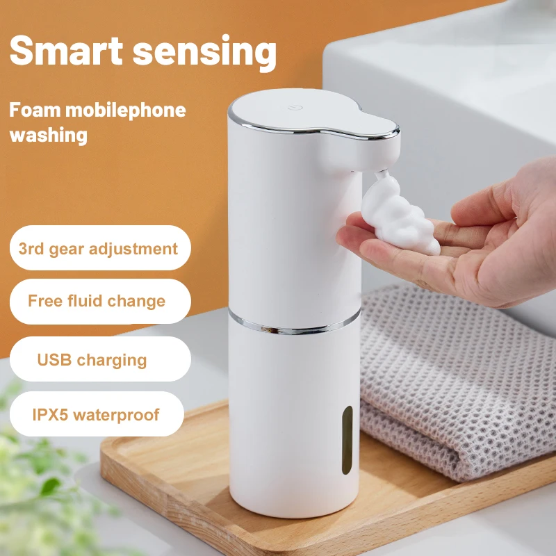 AliExpress Collection 1PC White 300ML Automatic Foam Soap Dispensers Smart Foam Machine Infrared Liquid Soap Dispenser Pump Hand