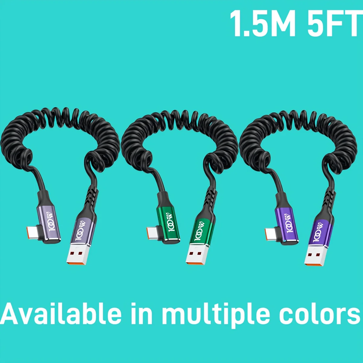 1.5M/5Ft Coiled USB… - image