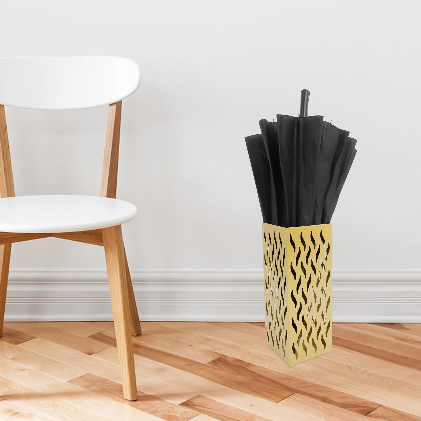 

Large Capacity Iron Umbrella Holder Square Metal Storage Bucket For Home Hotel Lobby Entryway Antislip Base Modern Simple