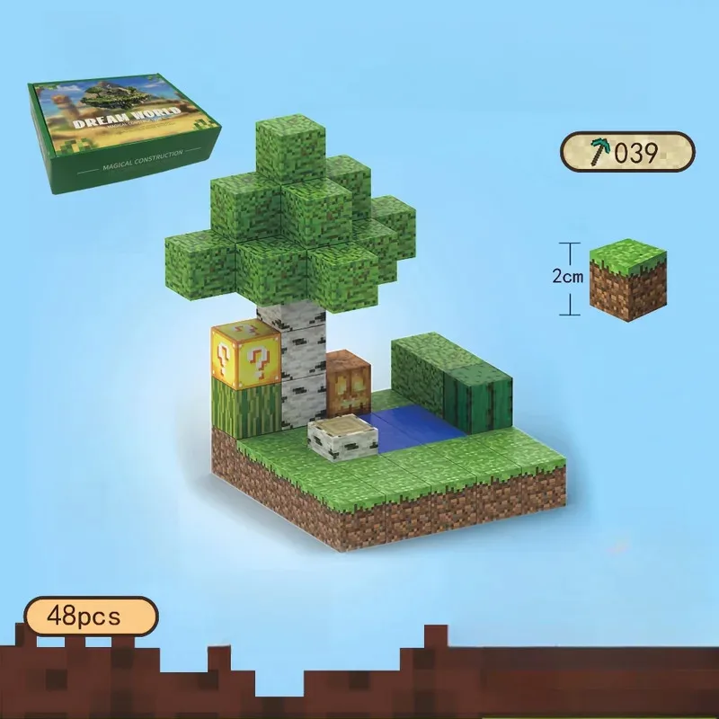 磁気ブロックおもちゃ 男の子 女の子 3+ ビルドマインワールド マグネットキューブ ビルディングゲーム 教育ギフトセット 子供用